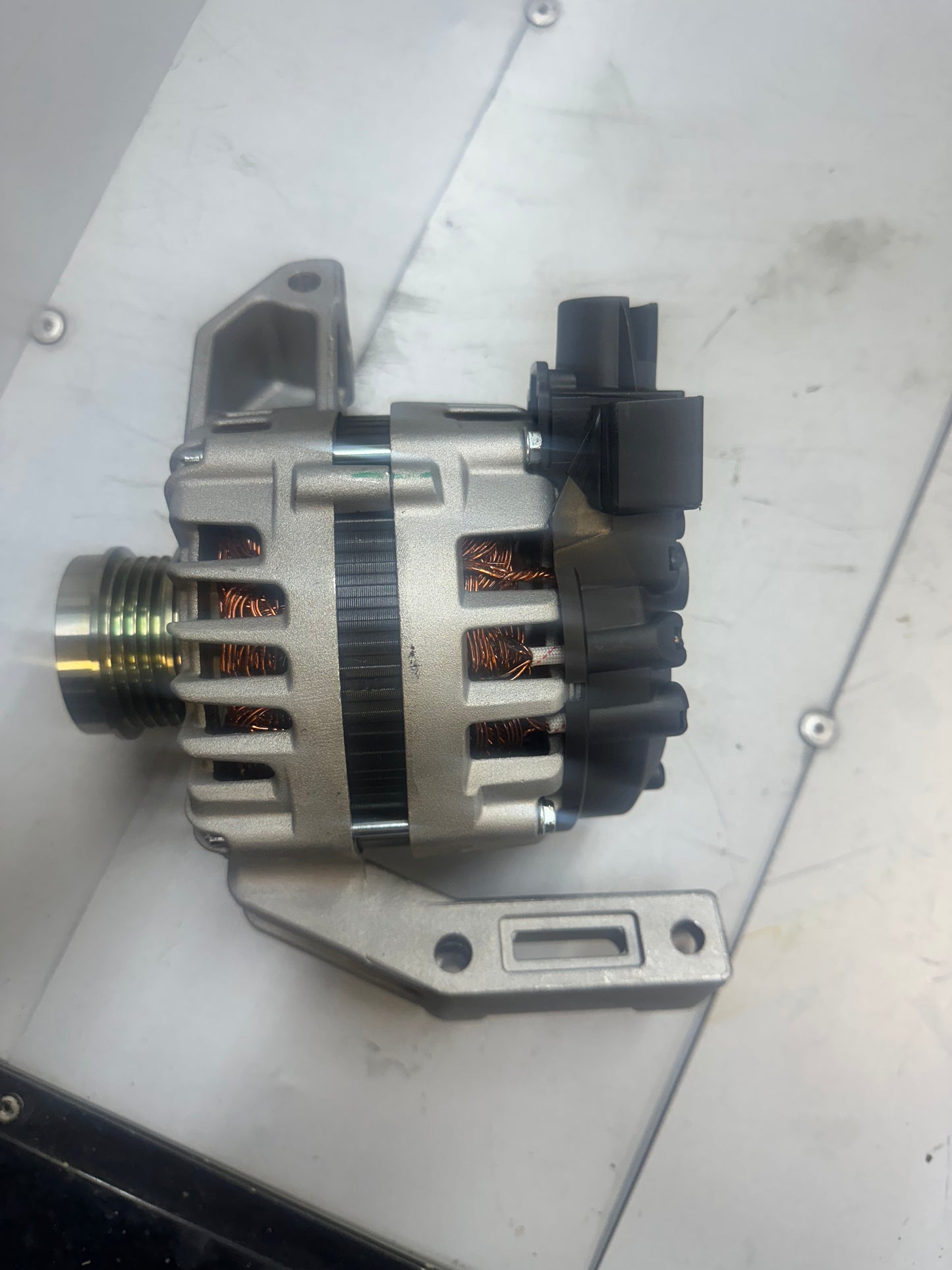 Alternator driver side, one wire