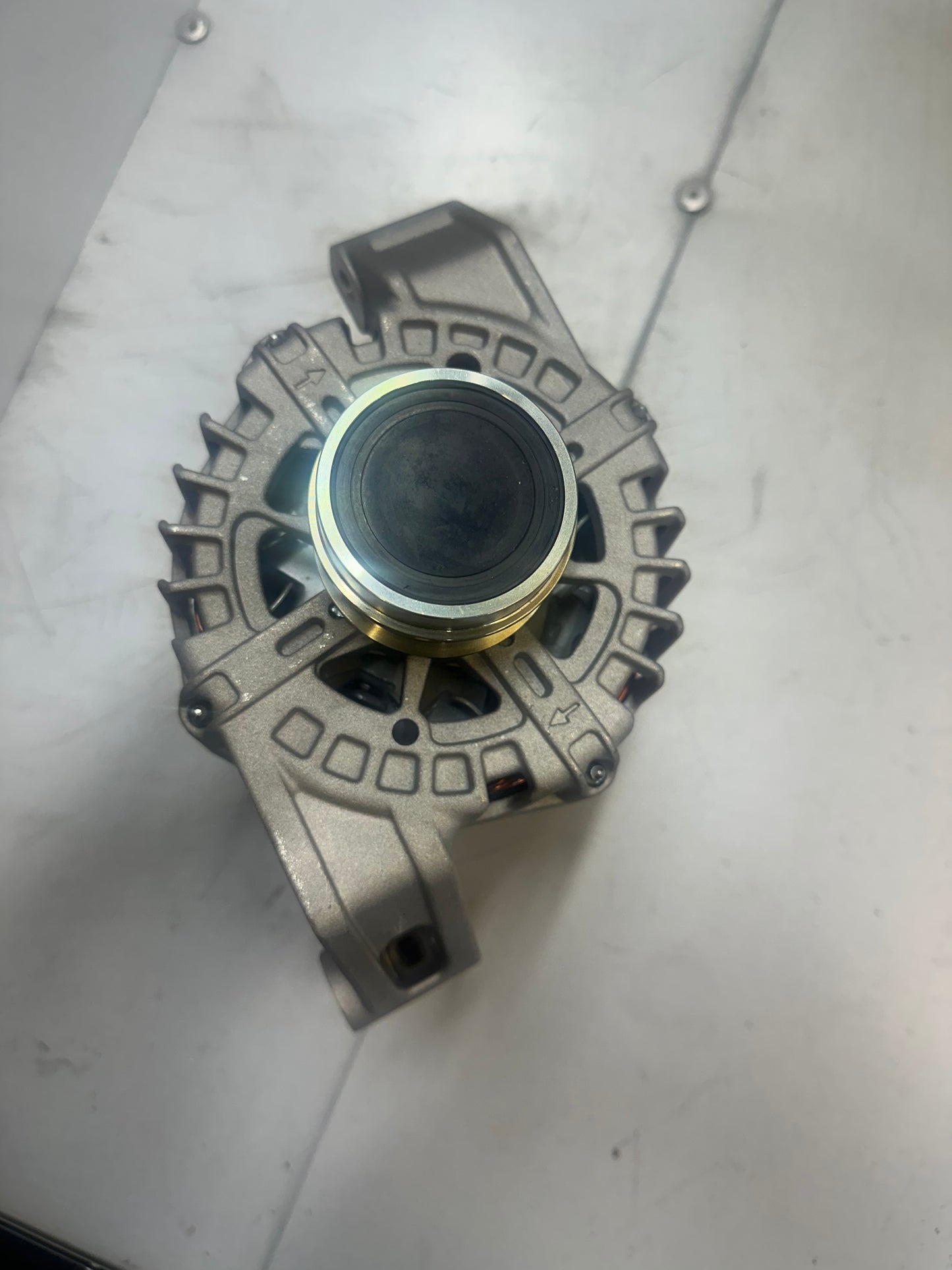 Alternator driver side, one wire