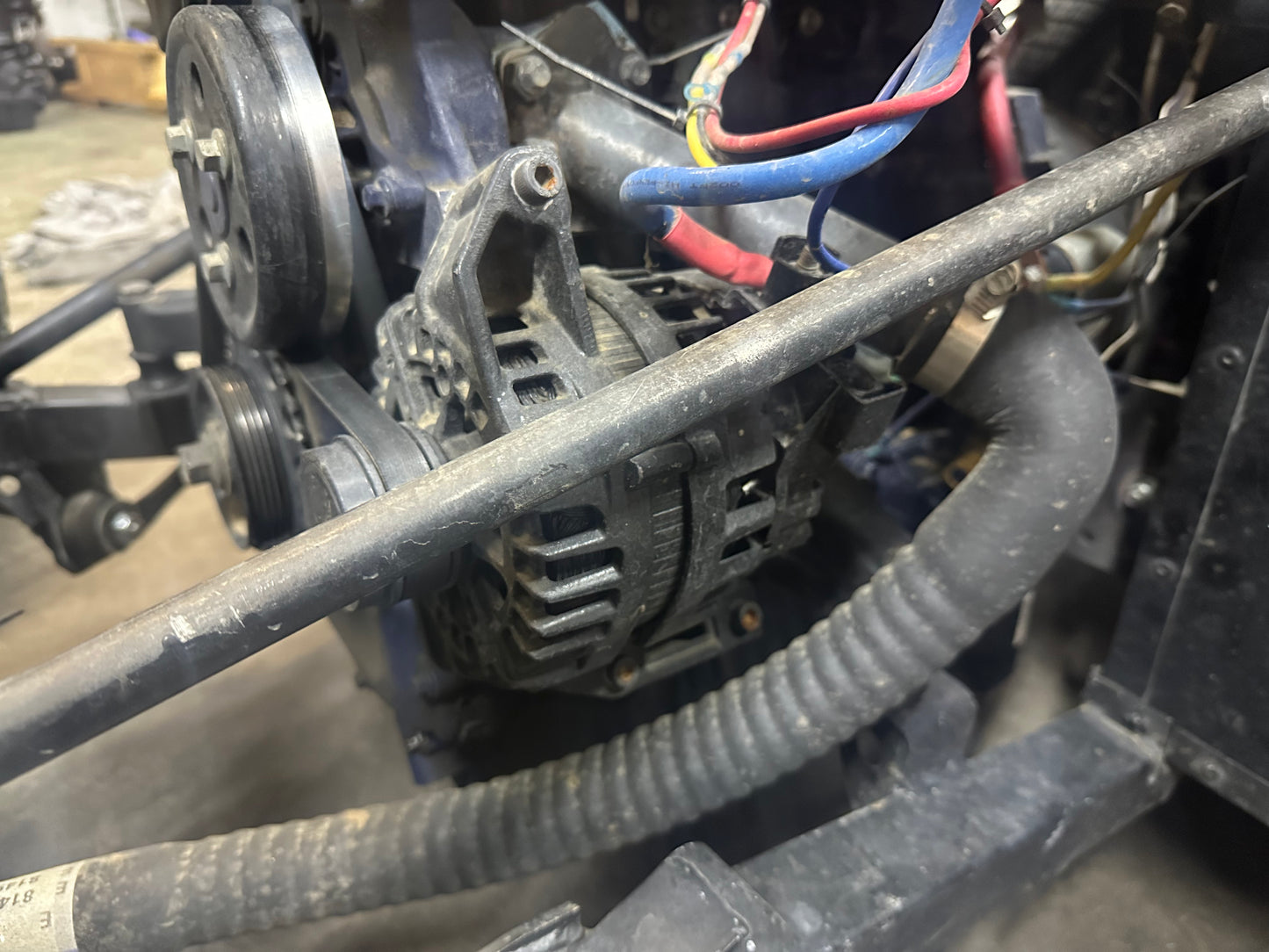 Alternator driver side, one wire