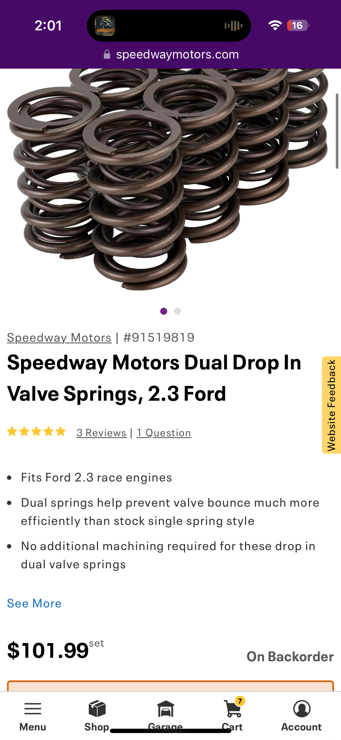 Ford 2.3 valve spring set